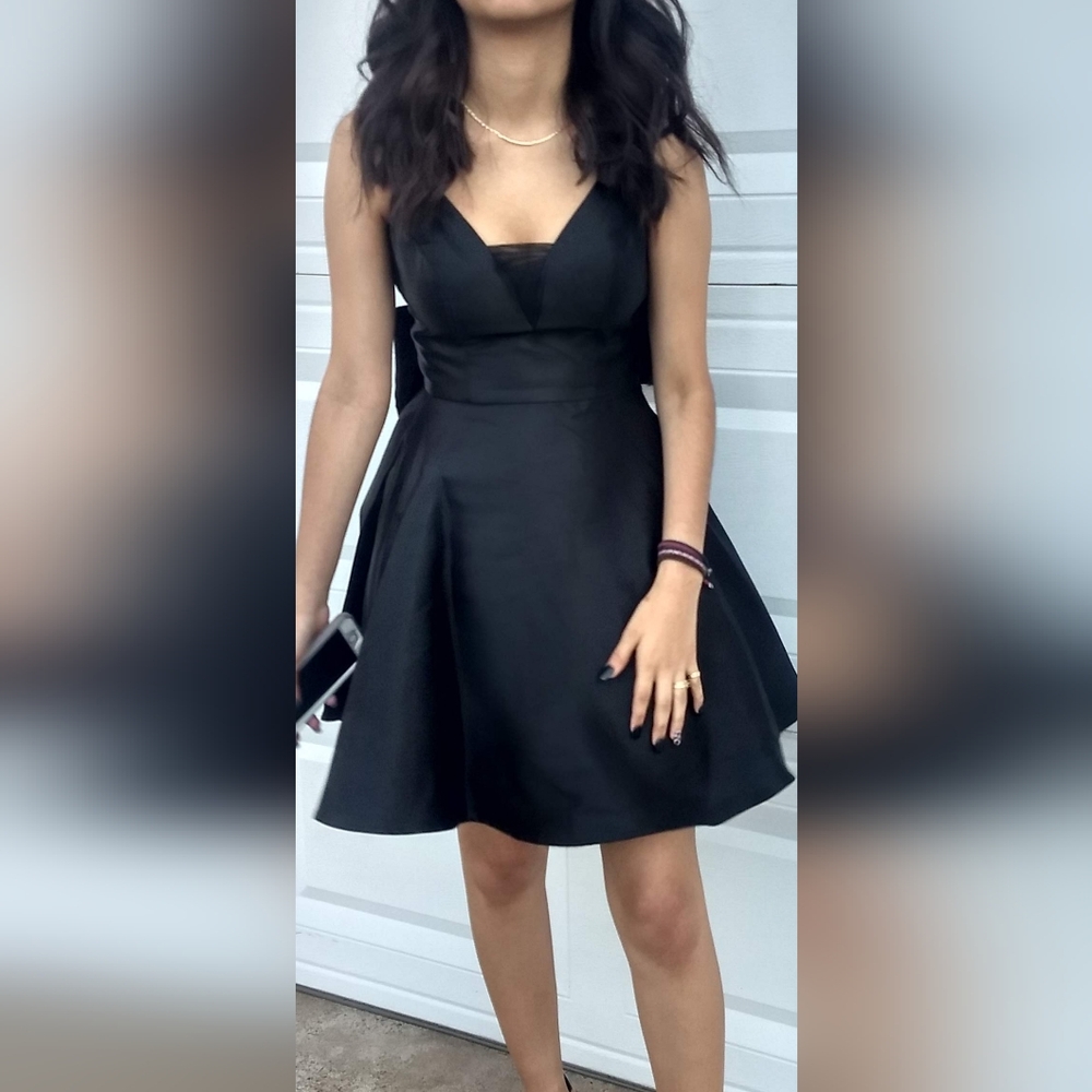 Trixxi Bow Dress Elegant Black Sleeveless Size 1 - Picture 3 of 3